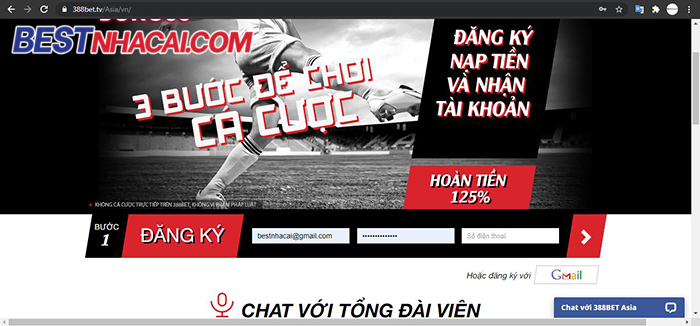 đăng ký nhà cái 388BET