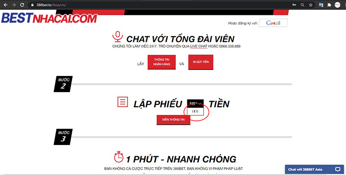 đăng ký nhà cái 388BET