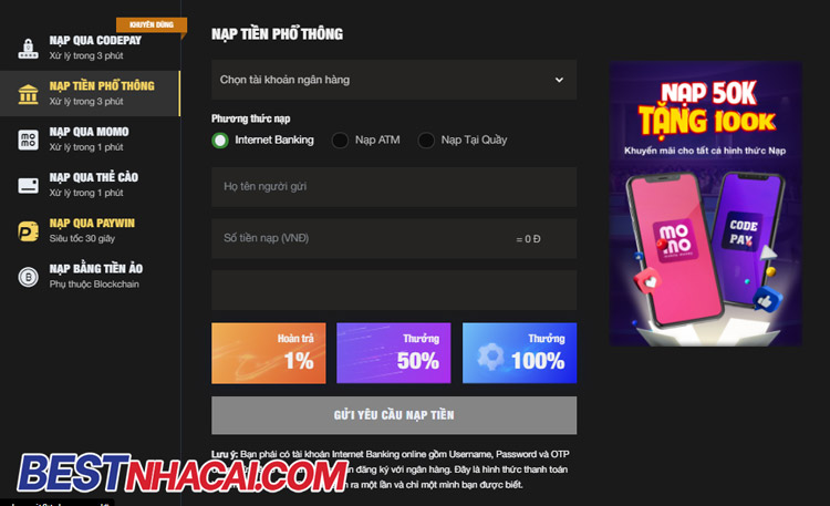 nạp tiền 11bet