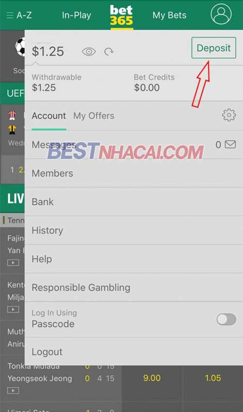 nạp tiền bet365