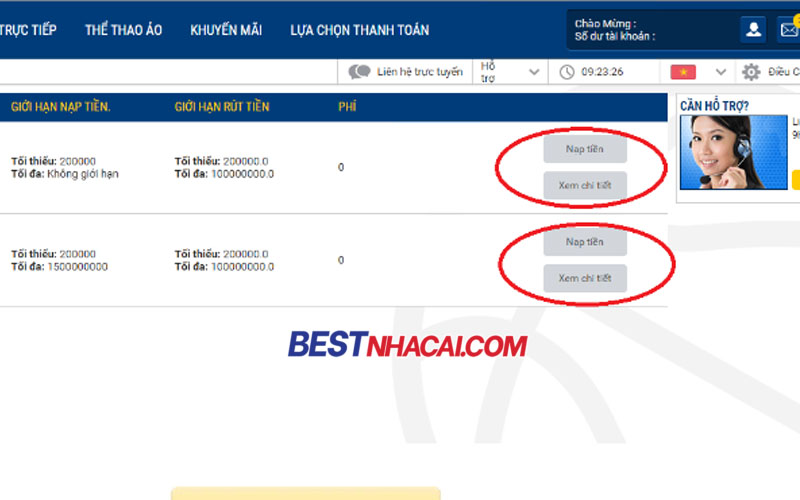 Hướng dẫn nạp tiền vào tài khoản nhà cái NextBet