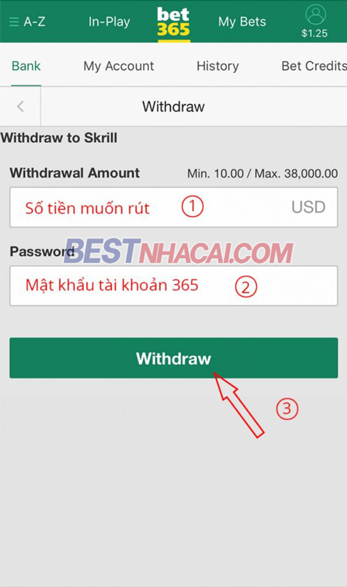 rút tiền bet365
